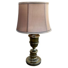 Hollywood Regency Brass Stiffel Style Table Lamp w/ Shade