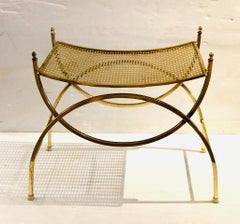 Hollywood Regency Brass Stool in the Style of Billy Haines