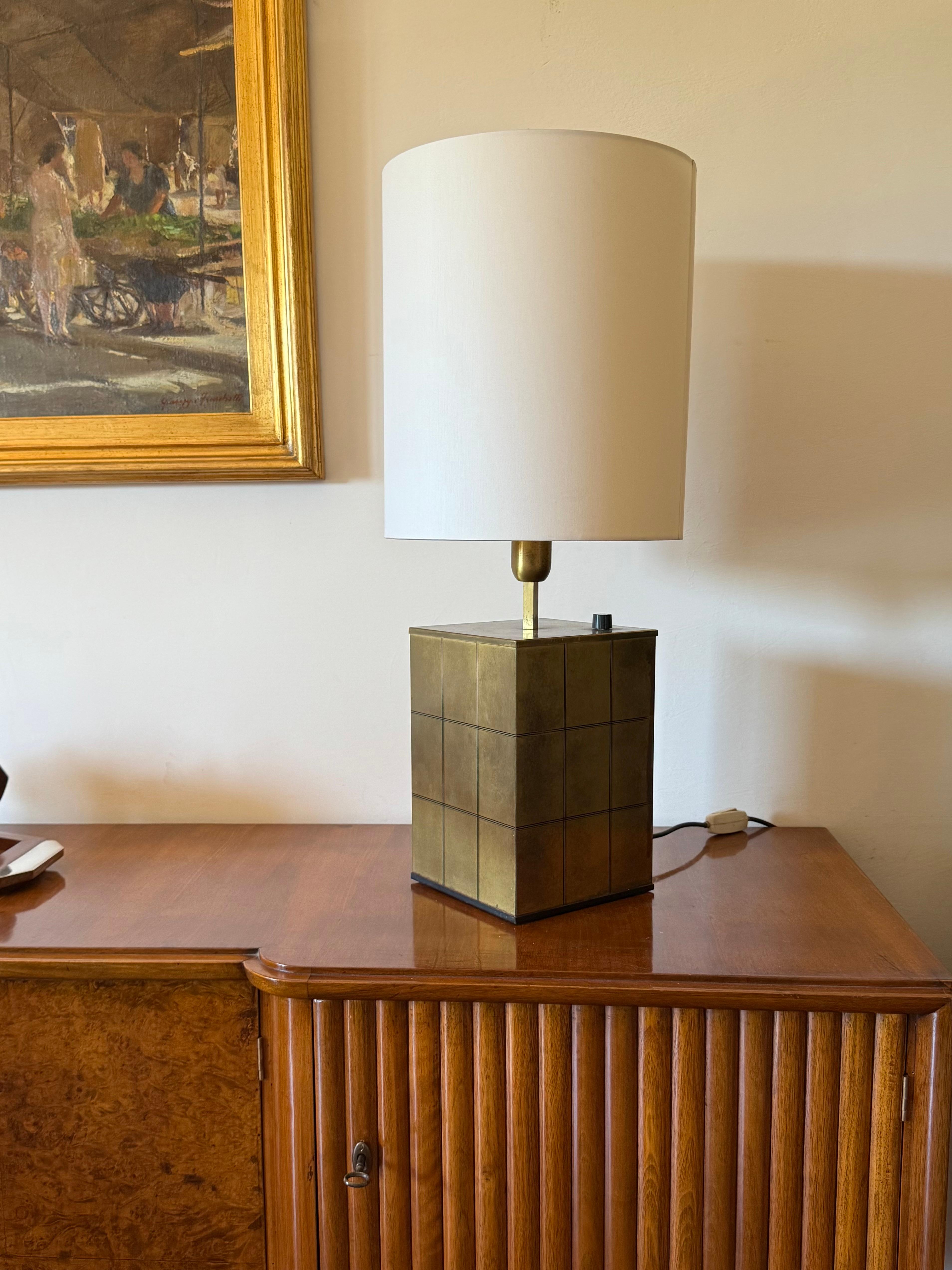 Hollywood regency brass table lamp base, Romeo Rega Italy, 1970s In Excellent Condition For Sale In Firenze, IT