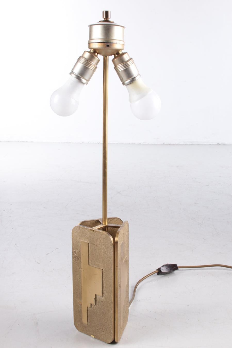 Hollywood Regency Brass Table Lamp with Shade, 1970s In Good Condition For Sale In Oostrum-Venray, NL
