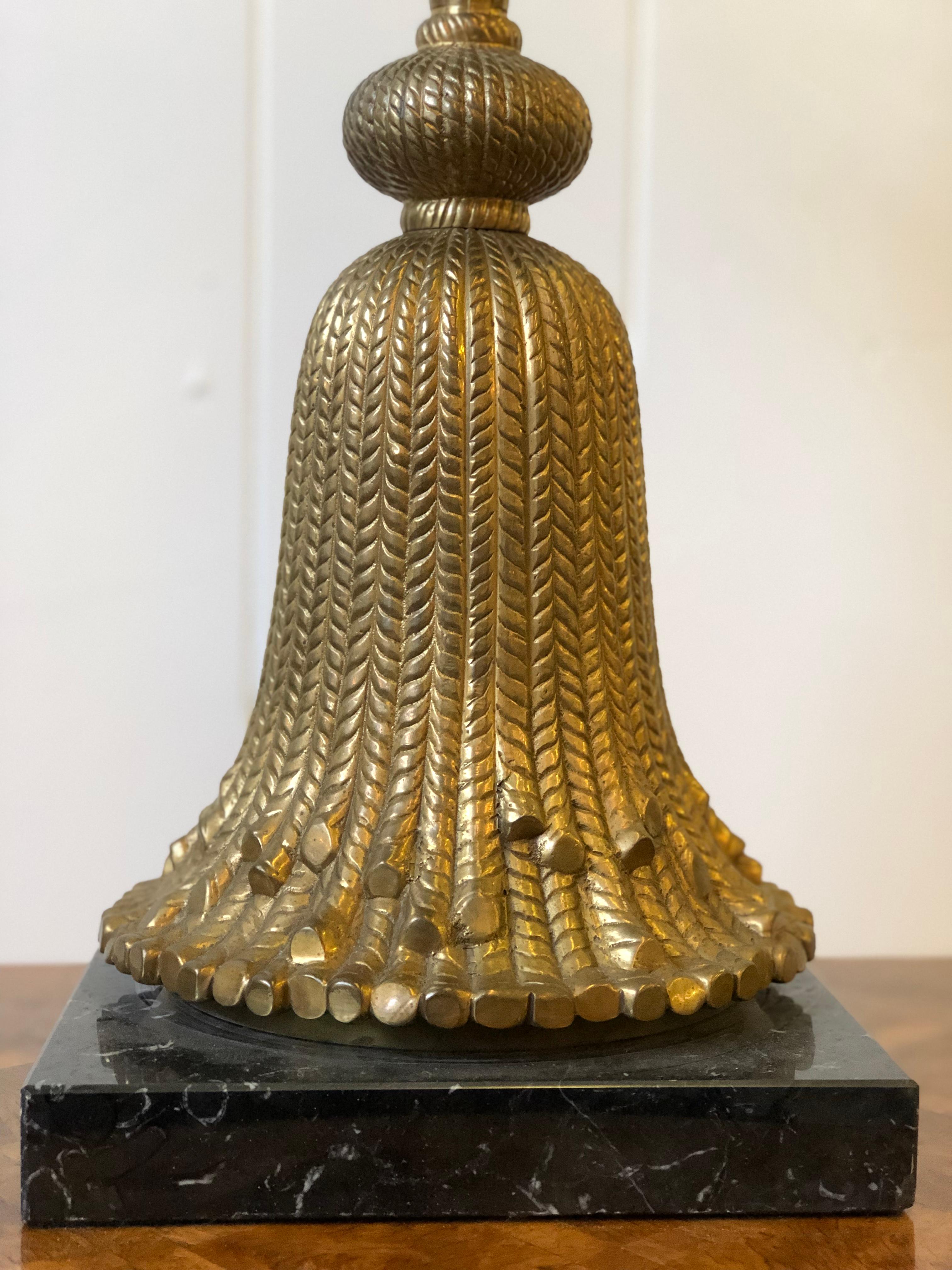Hollywood Regency Brass Tassel Lamp by Chapman In Good Condition In Atlanta, GA