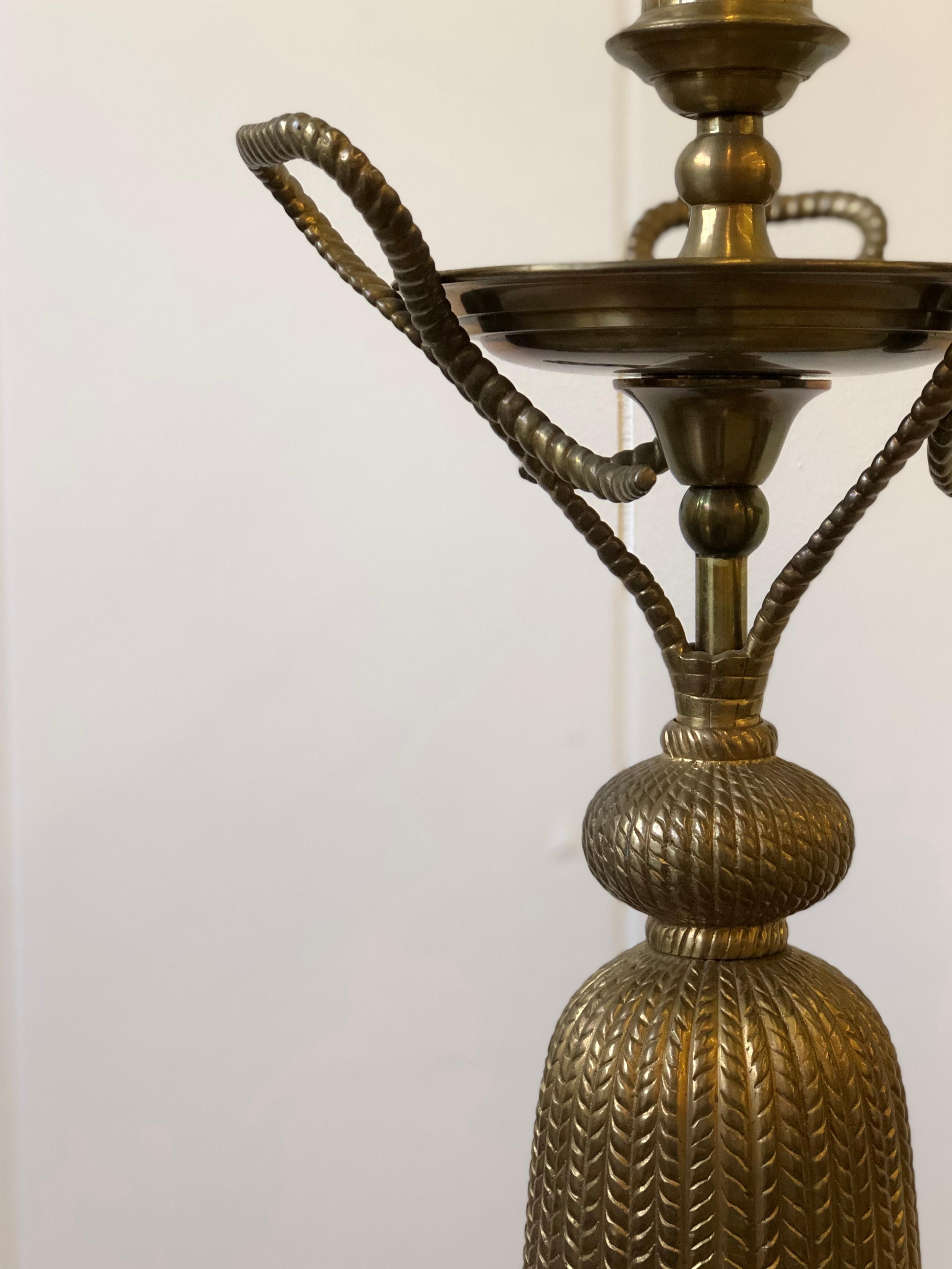 Late 20th Century Hollywood Regency Brass Tassel Lamp by Chapman