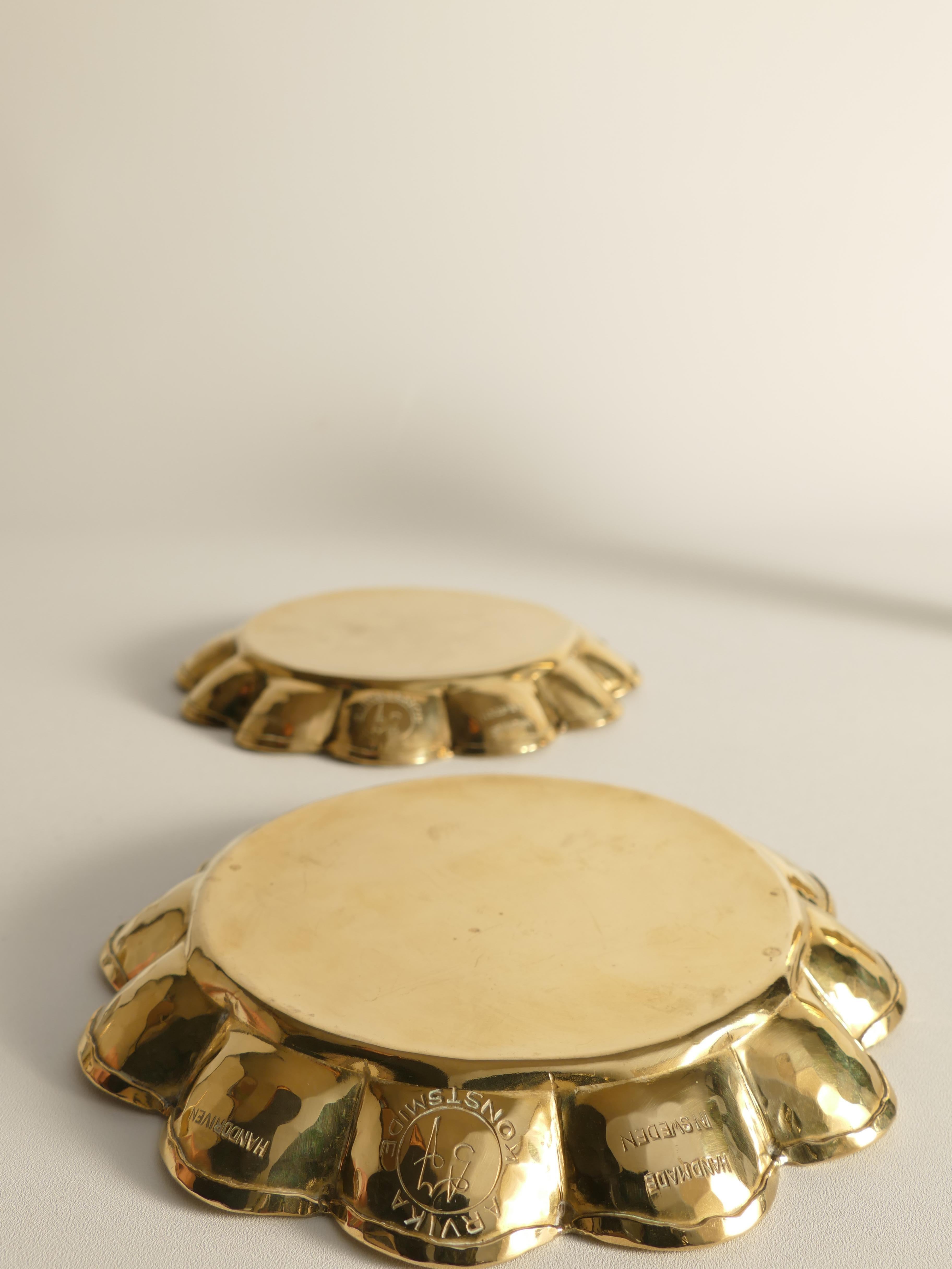 Hollywood-Regency-Messingtabletts von Arvid Johansson, Arvika Konstsmide, 2er-Set im Angebot 2