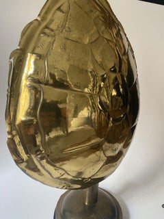 Hollywood Regency Brass Turtle Shell Lamp by Ravarini Castoldi, 1970s.