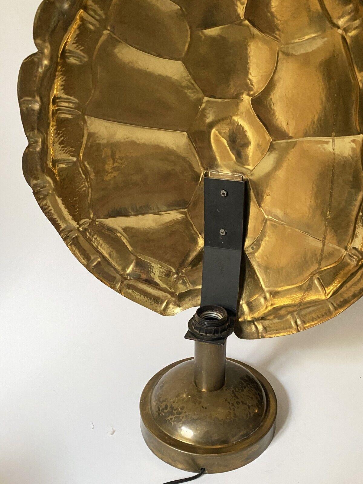 Hollywood Regency Brass Turtle Shell Lamp by Ravarini Castoldi, 1970s. 1