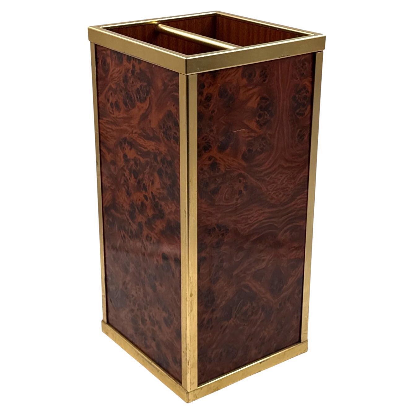 Hollywood regency brass umbrella stand, Italy 1970s