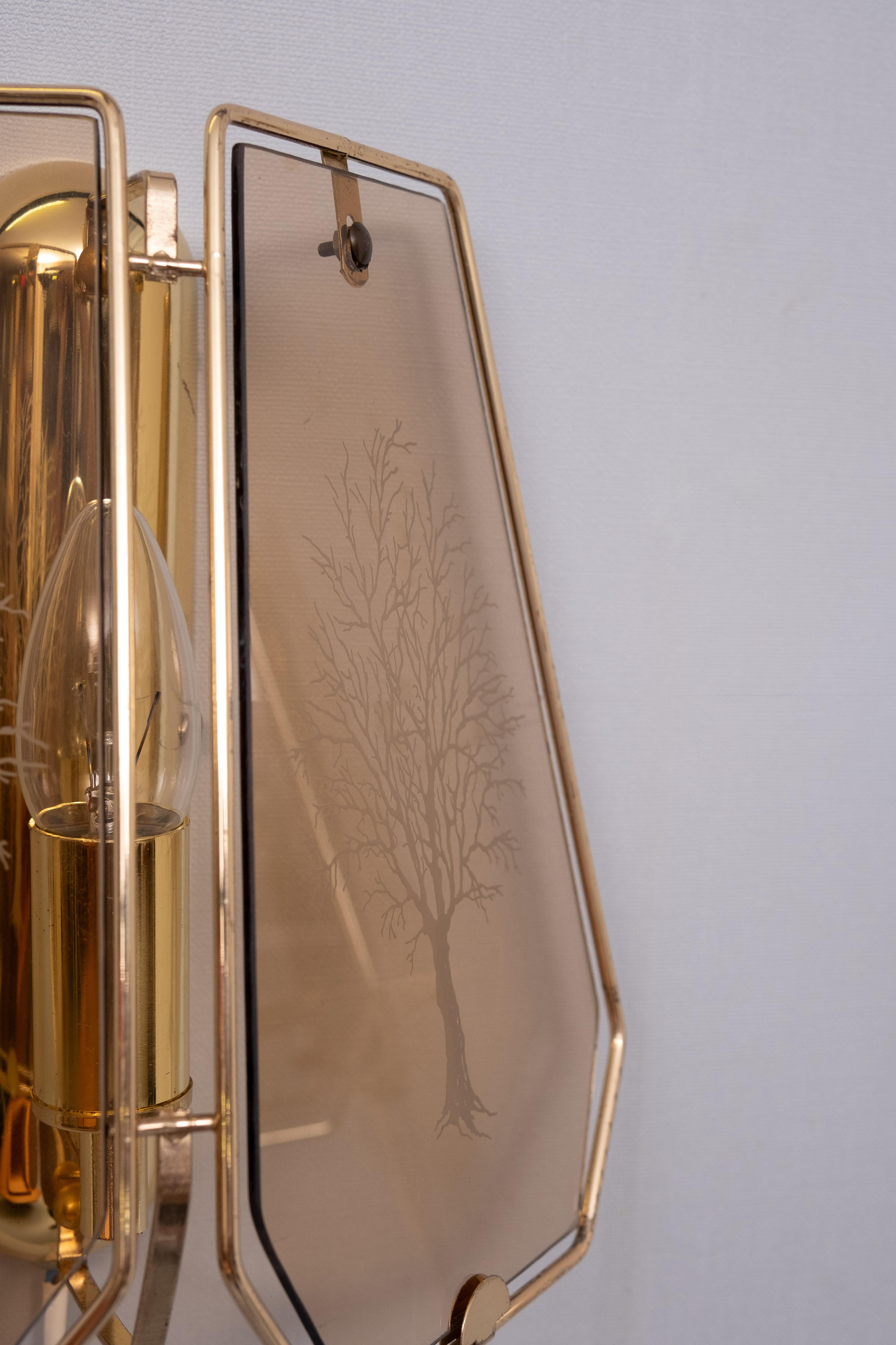 Hollywood Regency  Brass Wall lamps 1970s For Sale 1