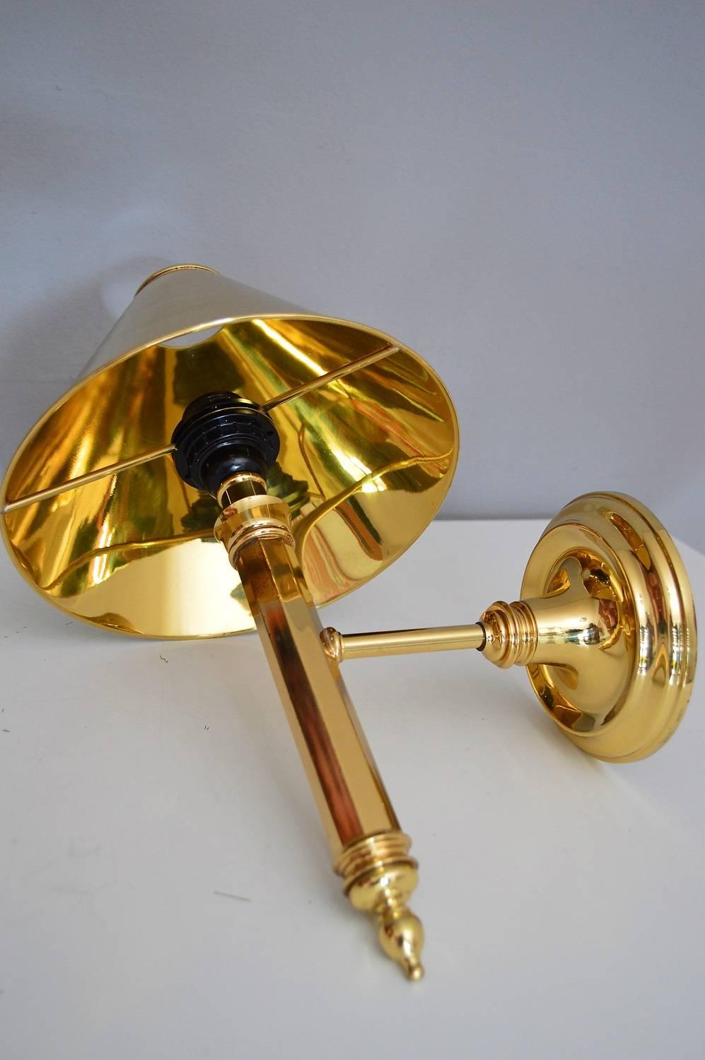 Hollywood Regency Brass Wall Sconce, Set of Two 6