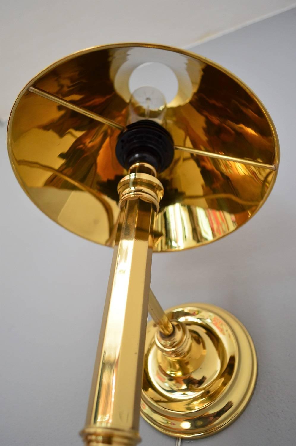 Hollywood Regency Brass Wall Sconce, Set of Two In Good Condition In Morazzone, Varese