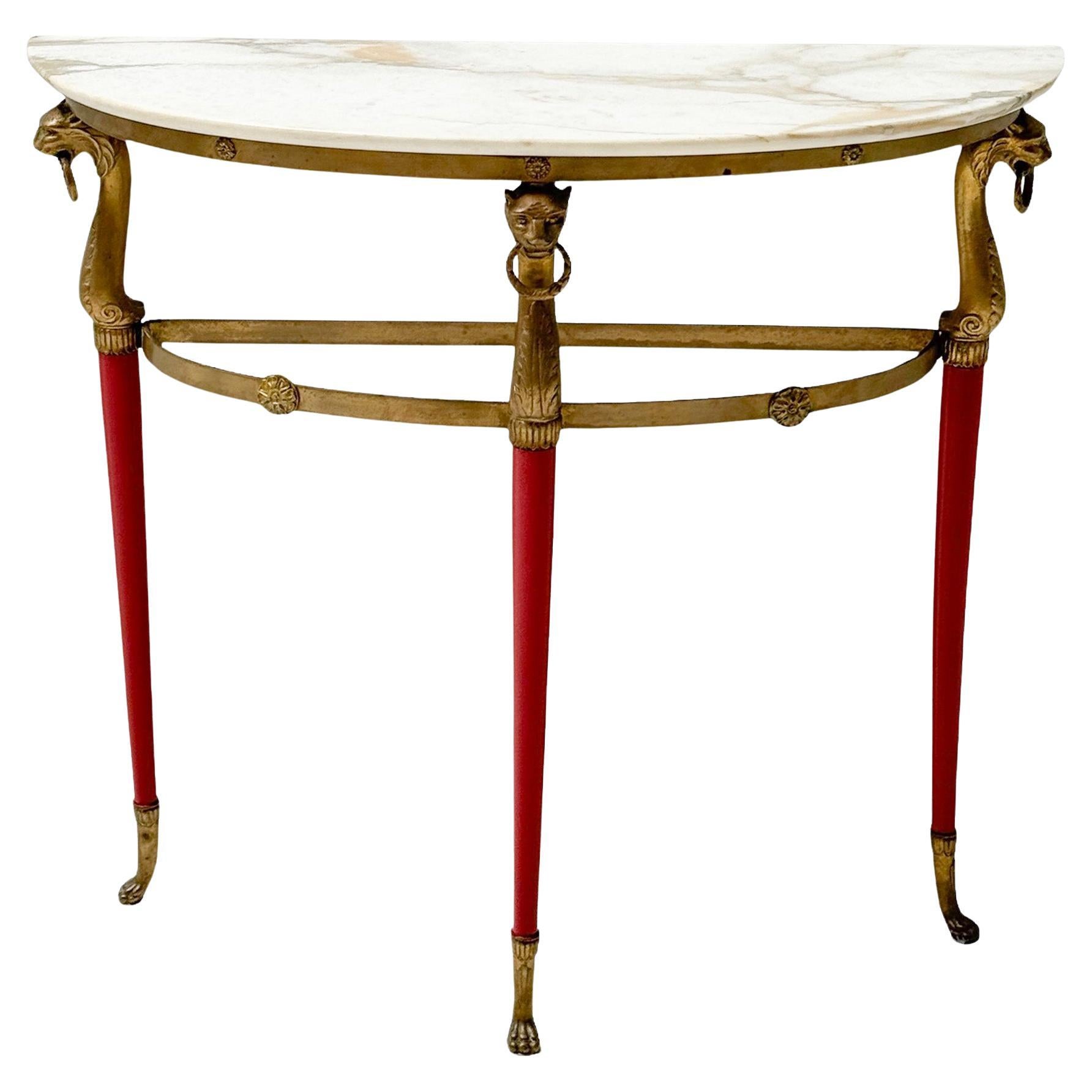 Hollywood Regency Bronze Console Table with Onyx Top, 1970s For Sale at 1stDibs