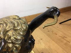 Hollywood Regency Bronze Cupid Coffee Table, 1970s