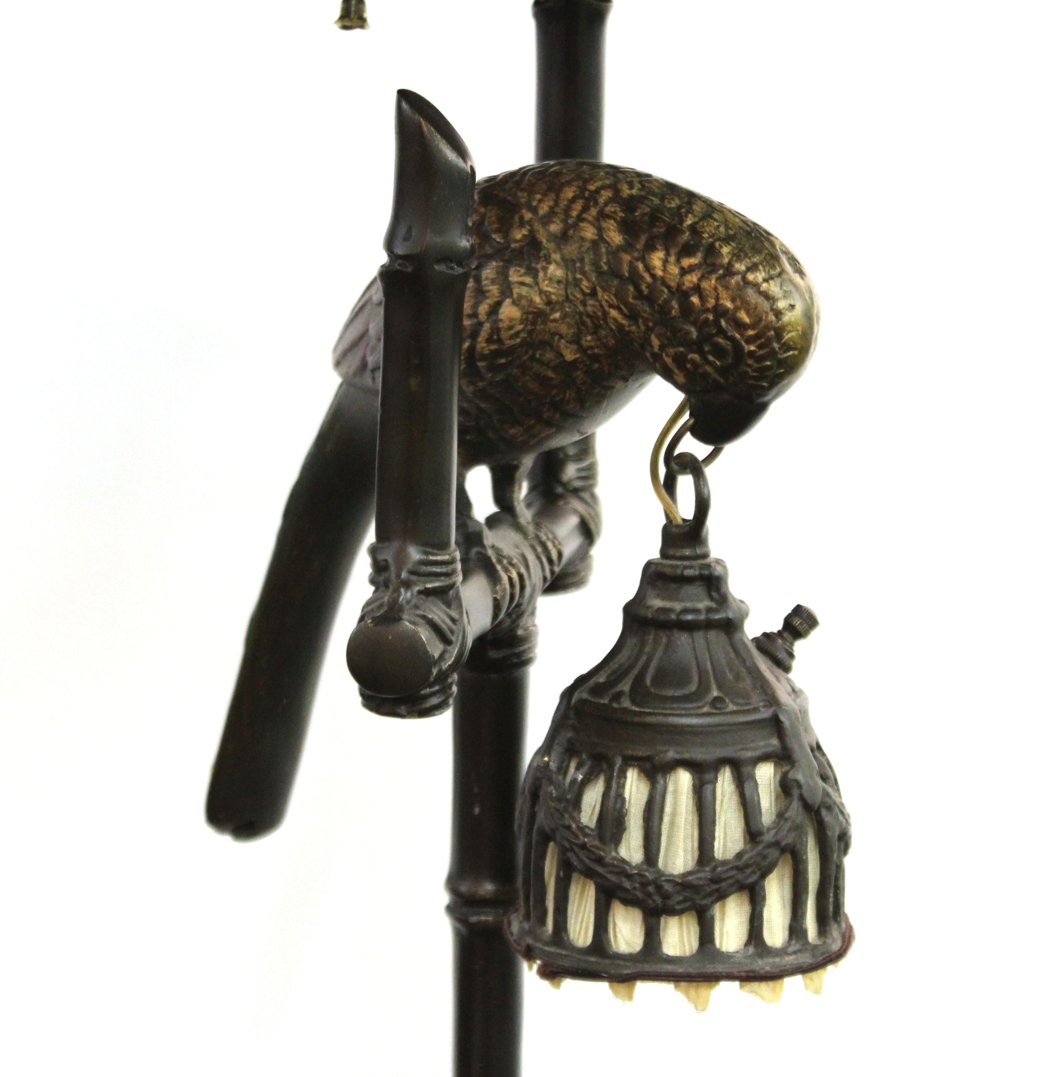 Hollywood Regency Bronze Floor Lamp with Parrot 4