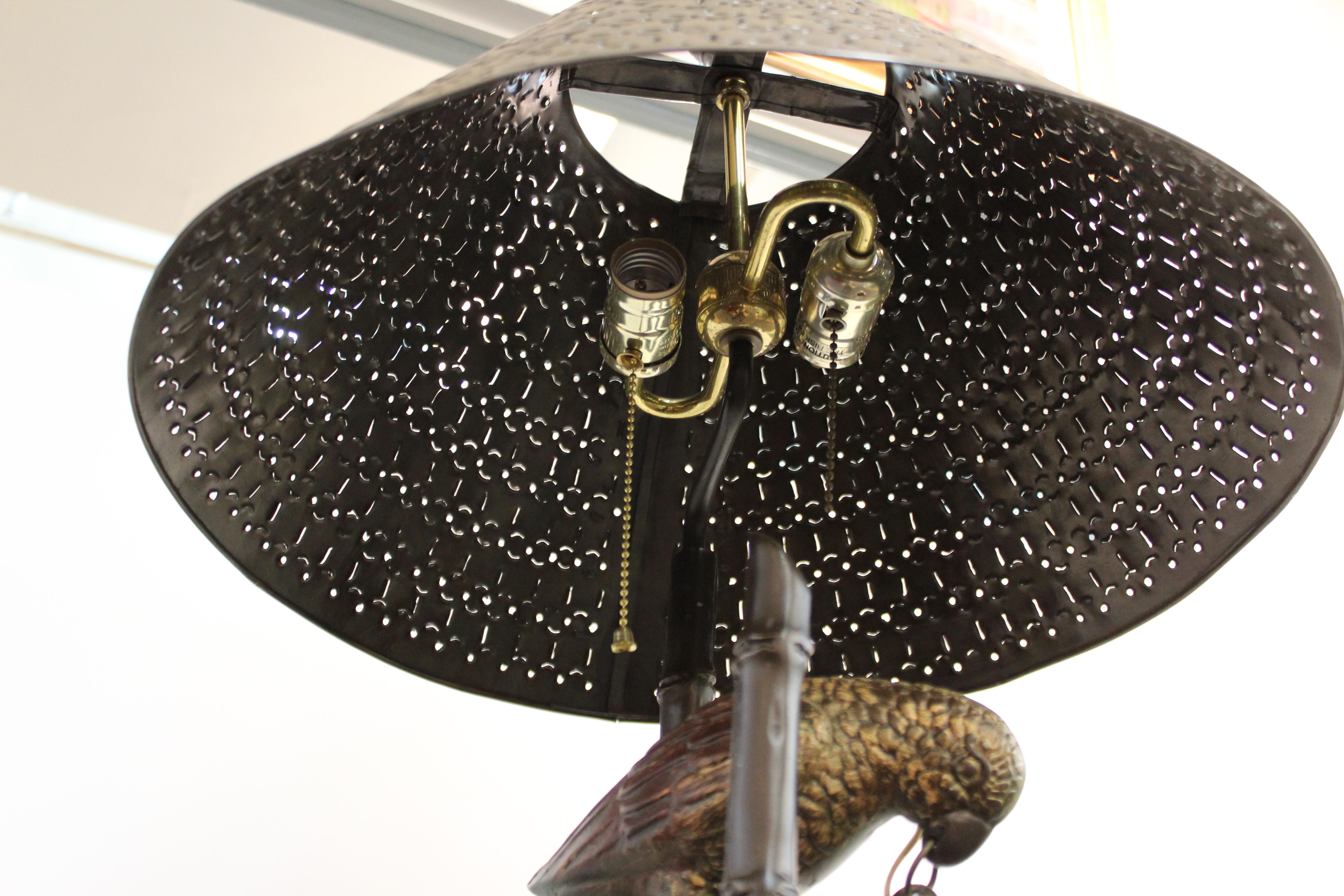 Hollywood Regency Bronze Floor Lamp with Parrot 5