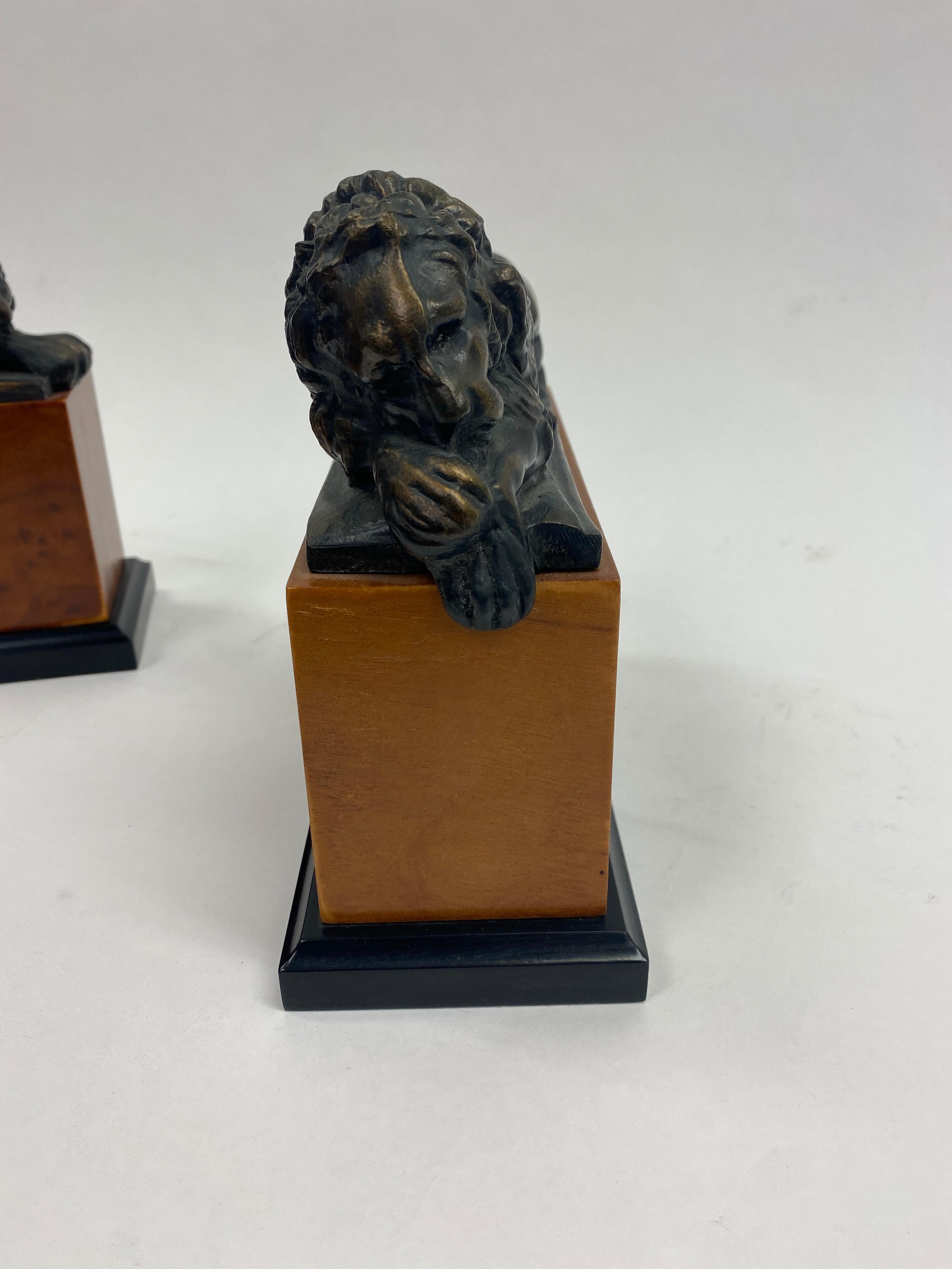 Hollywood Regency Bronze Lion Bookends 1