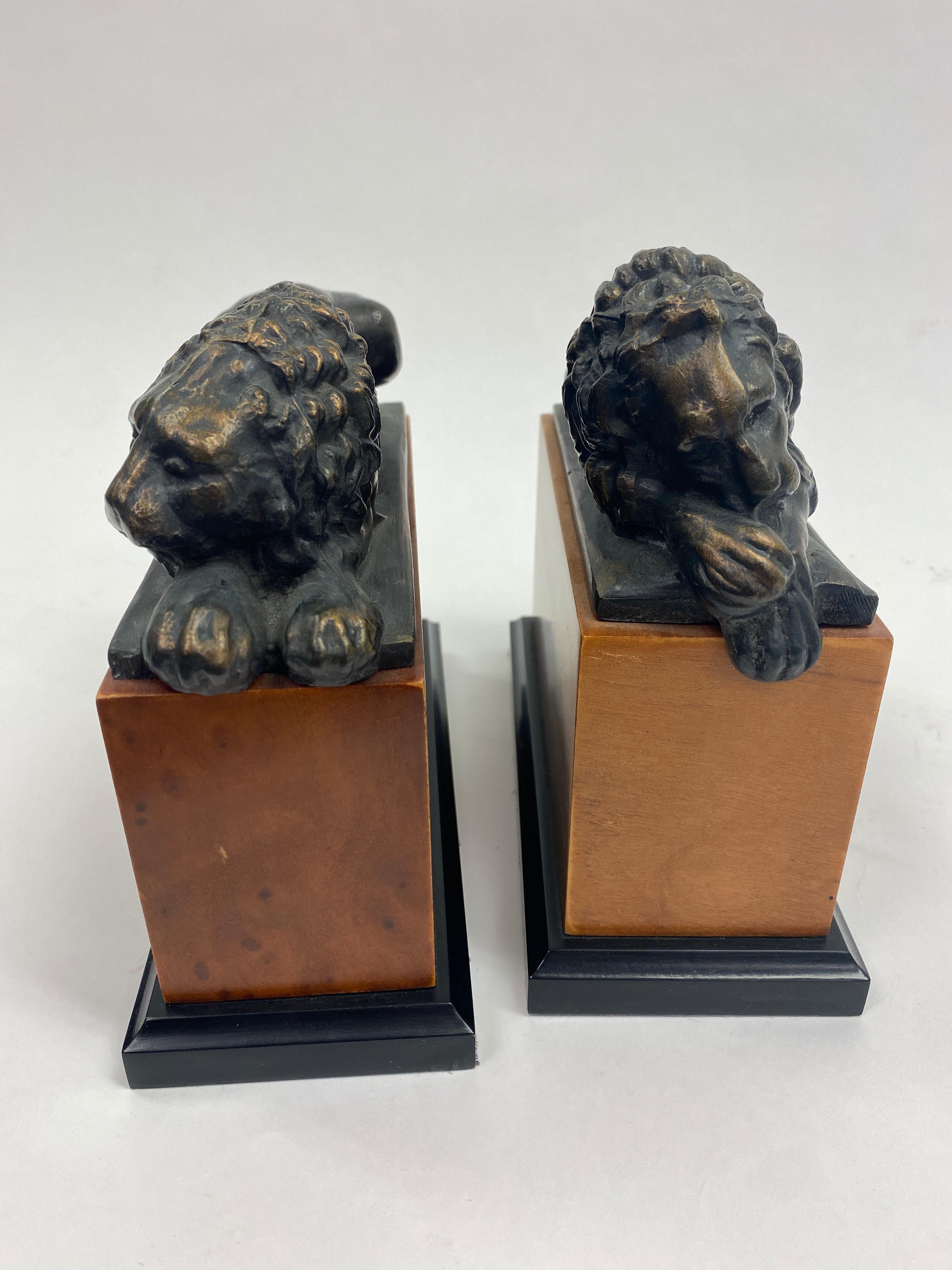 Hollywood Regency Bronze Lion Bookends 2