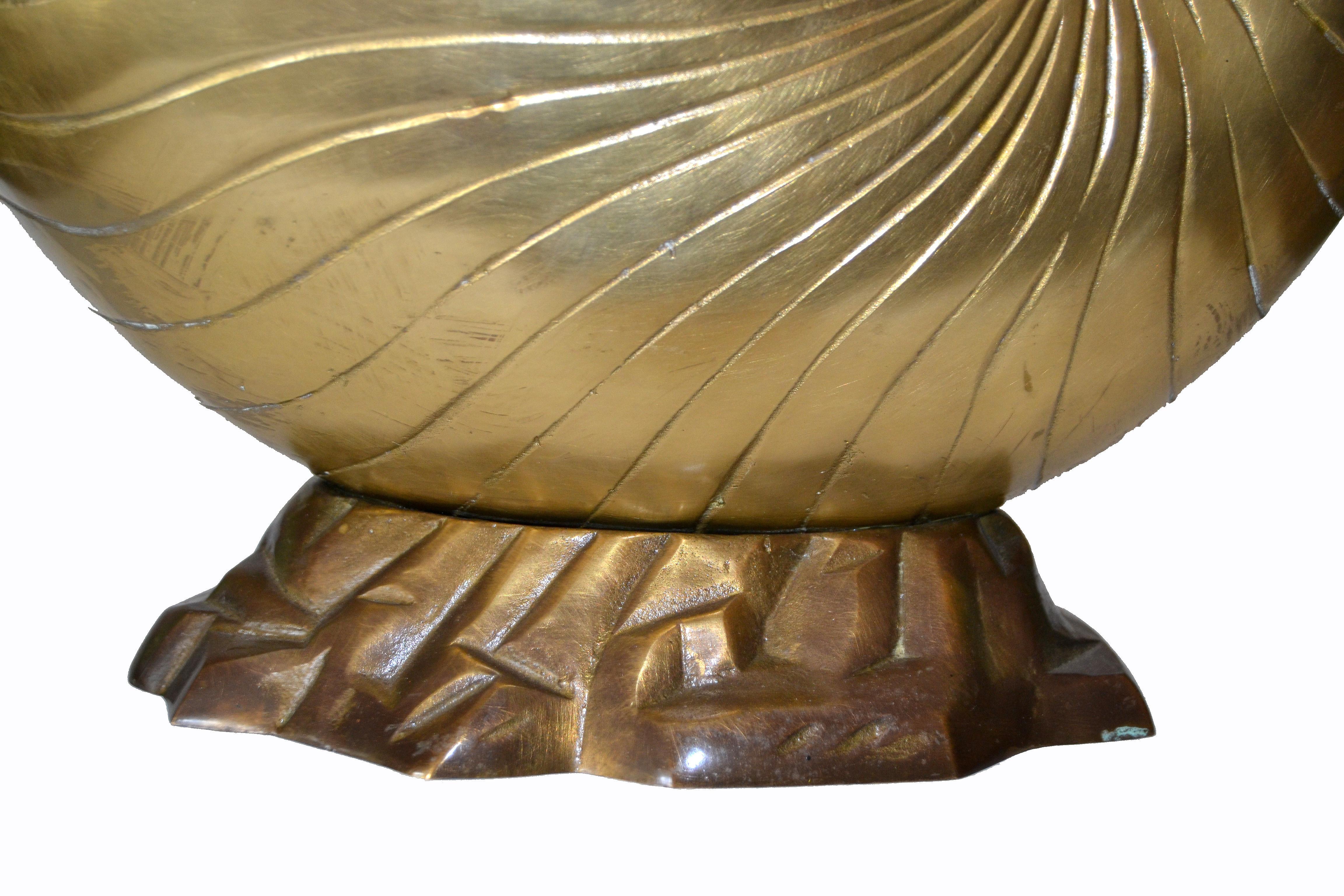 Hollywood Regency Bronze Nautical Seashell Footed Planter 4