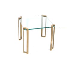 Tavolino quadrato in bronzo Hollywood Regency di Peter Ghyczy per GHYCZY, anni '70