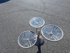 Hollywood Regency Brushed Aluminum Three Tier Tree Coffee Table