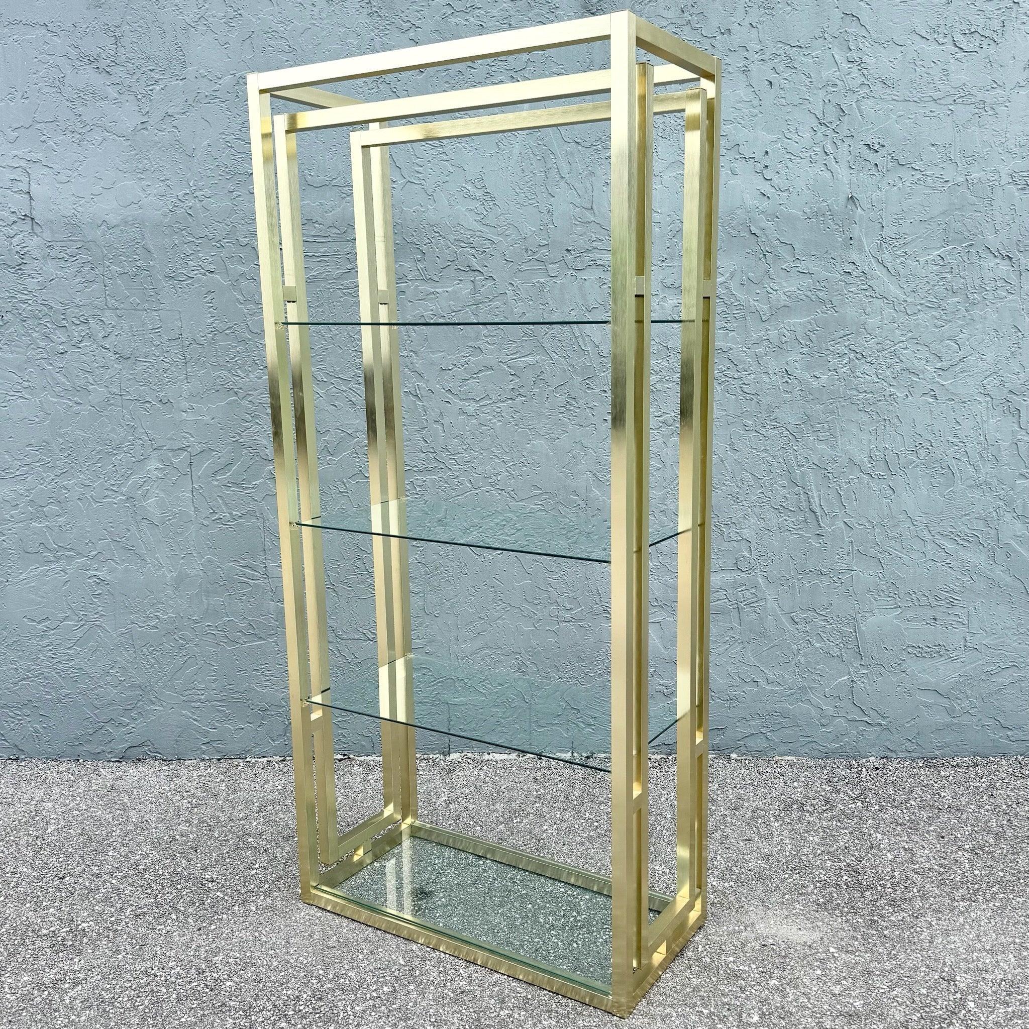 Etagère Hollywood Regency or brossé