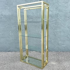 Hollywood Regency Brushed Gold Etagere