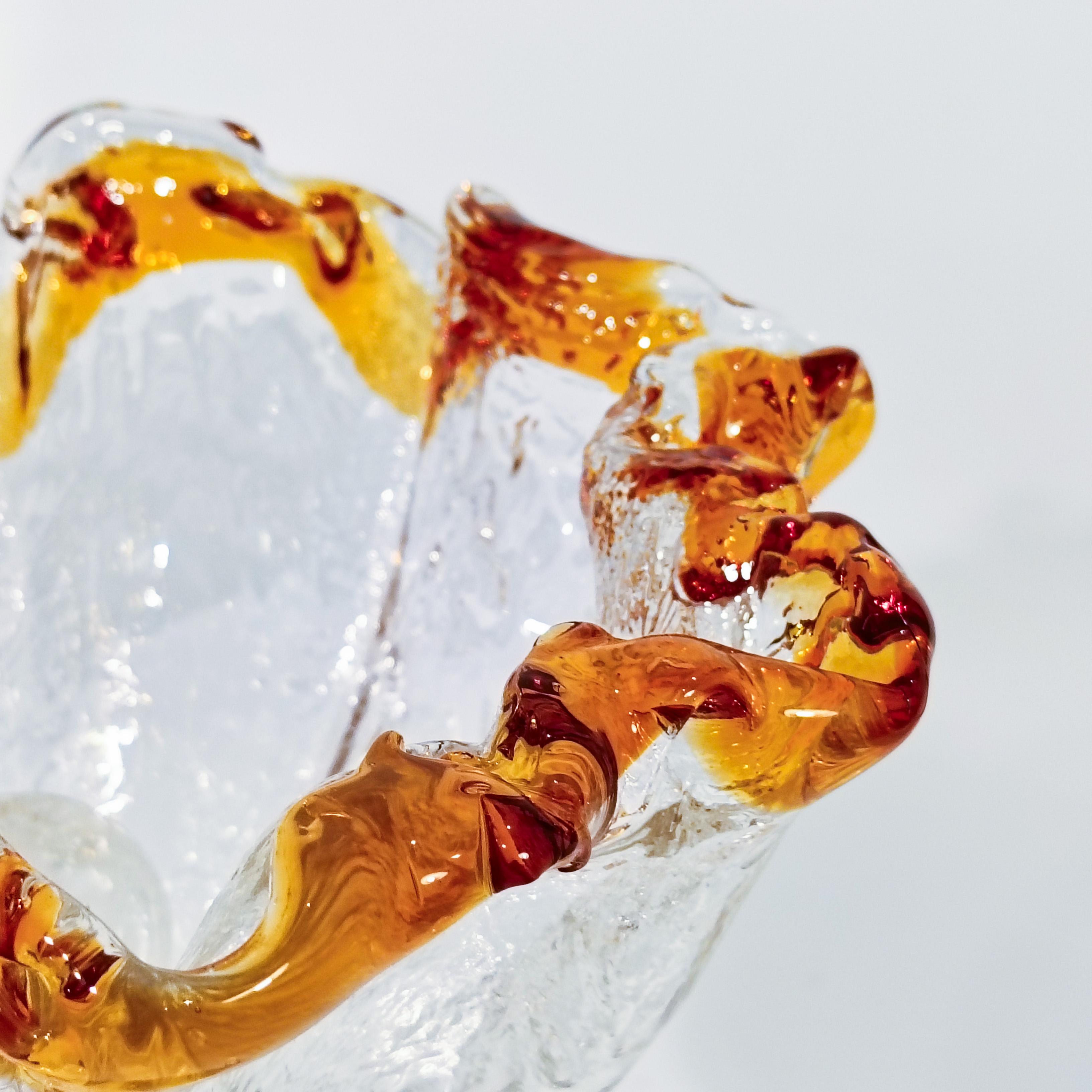 Hollywood Regency. Brutalist Murano glass table lamps by AVMazzega, Italy, 1970s en venta 5