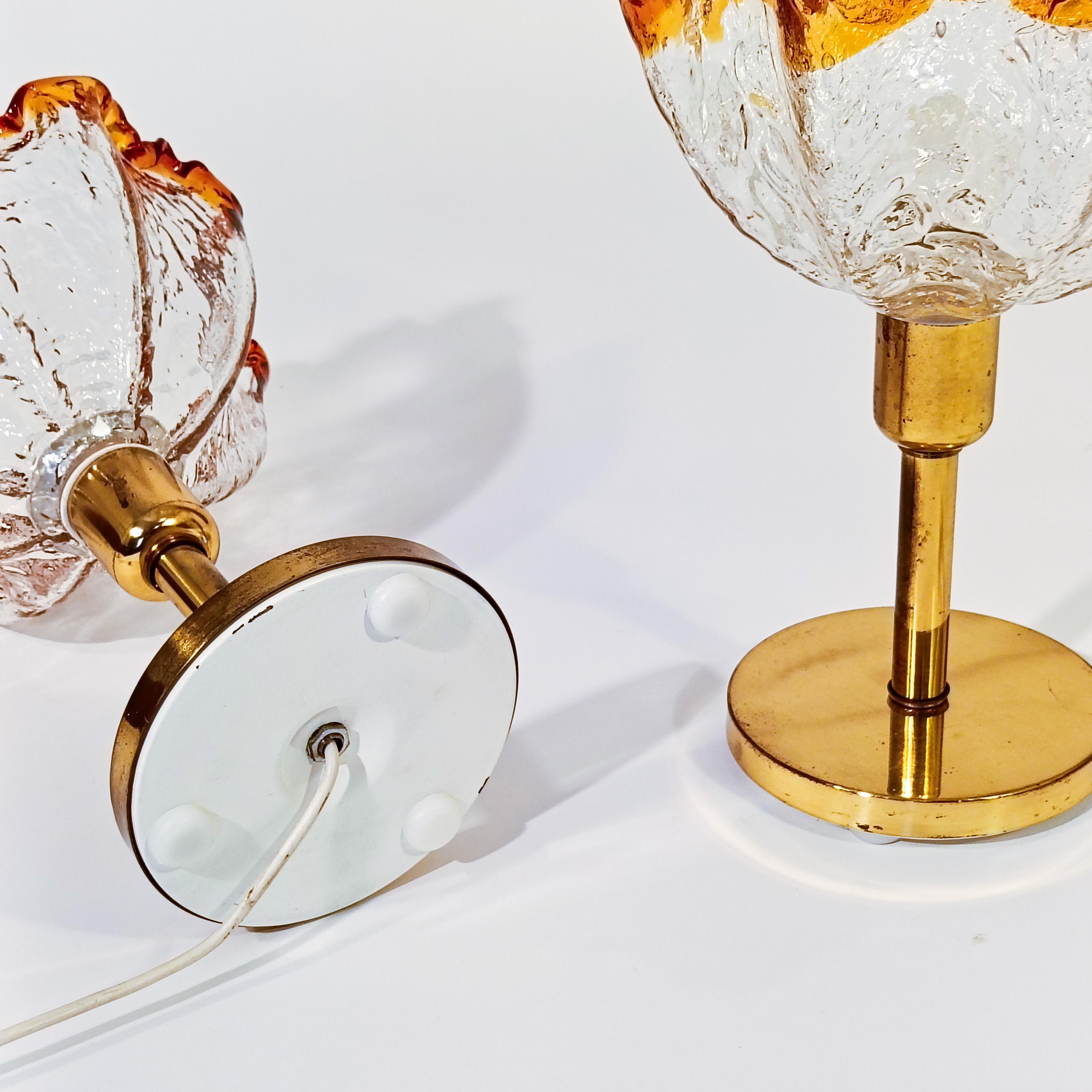 Hollywood Regency. Brutalist Murano glass table lamps by AVMazzega, Italy, 1970s en venta 7