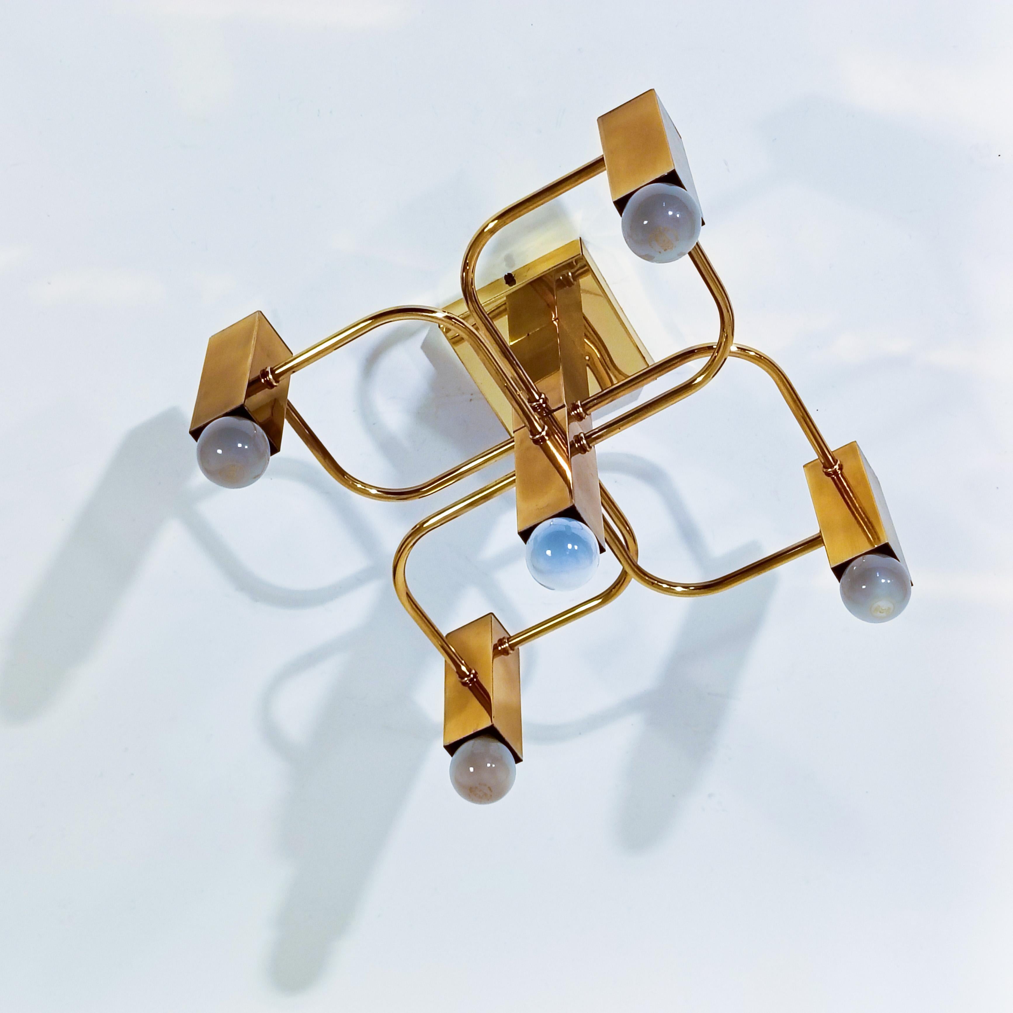 italien Hollywood Regency. Encastré de style brutaliste par Gaetano Sciolari, Italie, années 1970 en vente