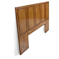 Hollywood Regency Burl Wood and Brass Drexel Heritage "Avenues" King Headboard