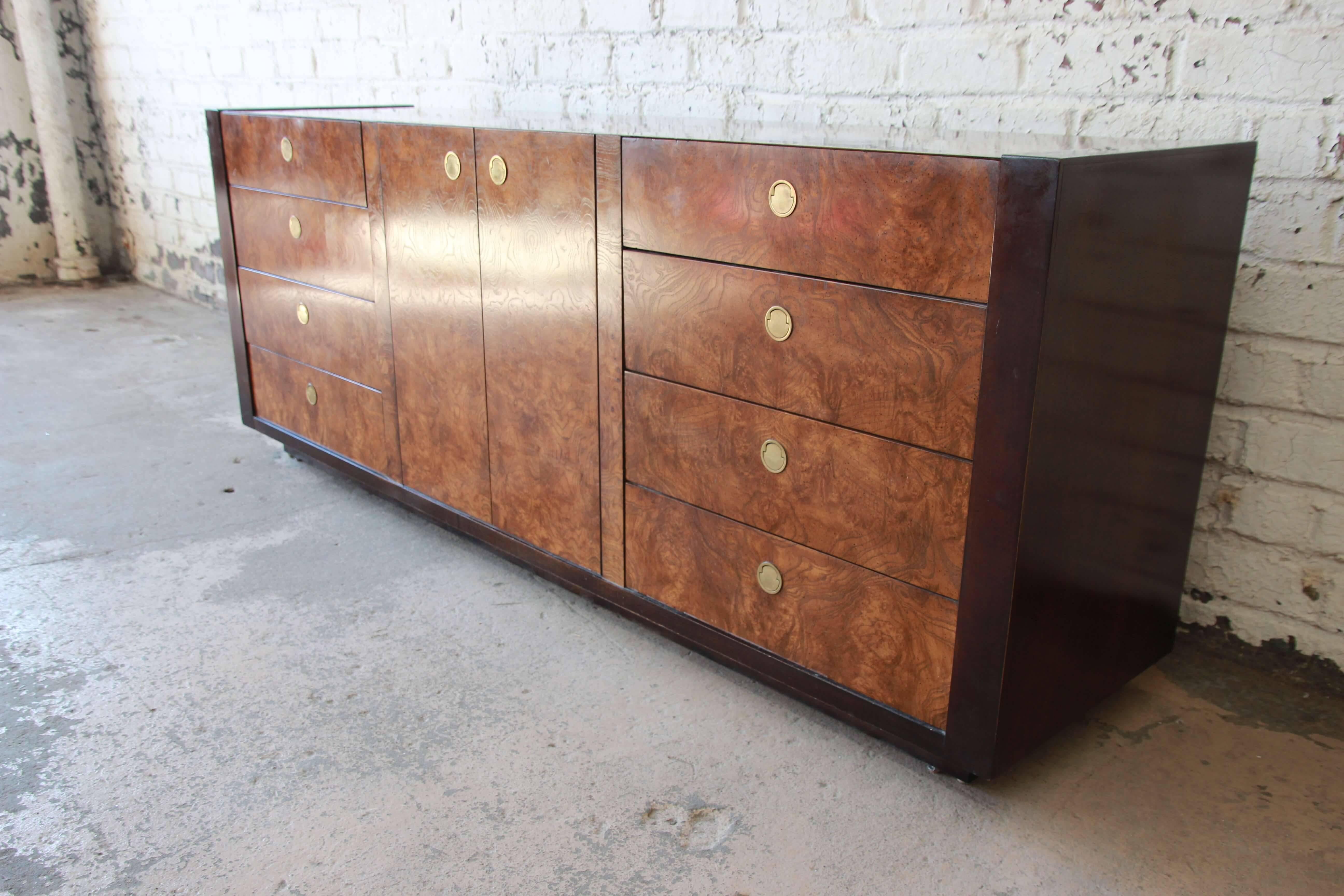 Hollywood Regency Burled Olivewood Credenza by Century Furniture 1