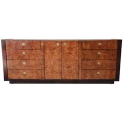 Hollywood Regency Burled Olivewood Credenza by Century Furniture