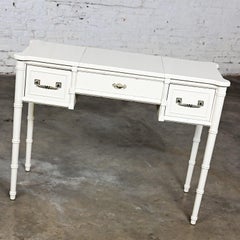 Hollywood Regency Campaign Style Bali Hai Vanity Faux Bamboo White by Henry Link
