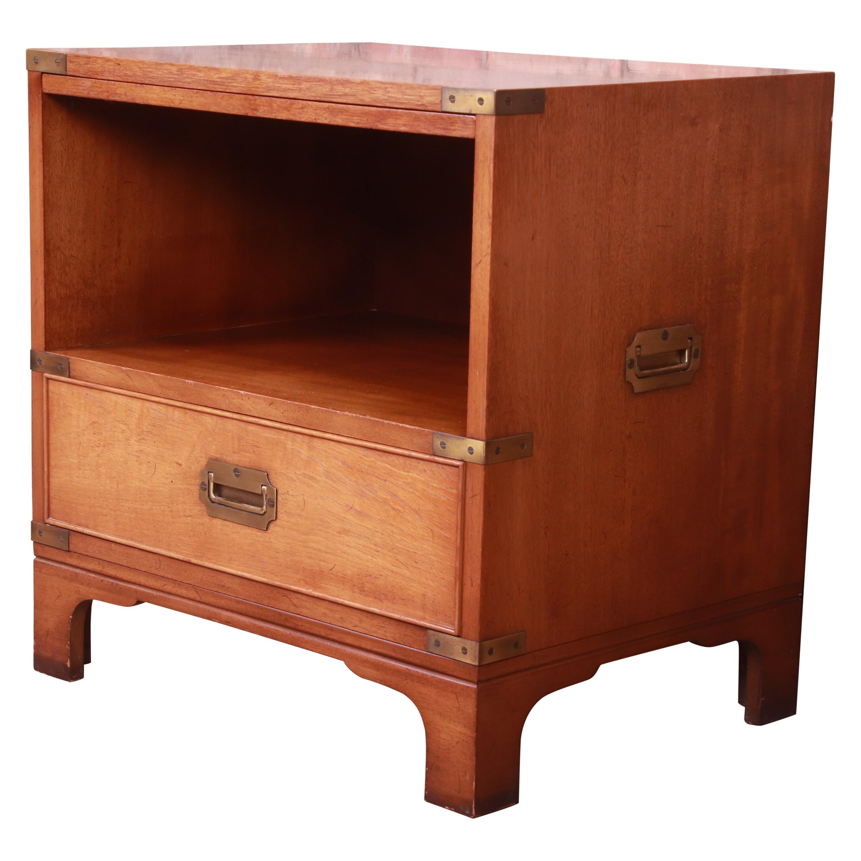 Hollywood Regency Campaign Style Mahogany Nightstand by Beacon Hill