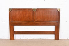 Hollywood Regency Campaign Style Queen Size Headboard Attributed to Henredon