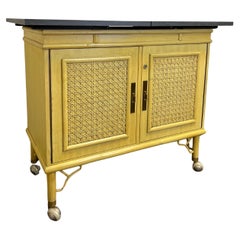 Hollywood Regency Dry Bar Server Bamboo Chinoiserie