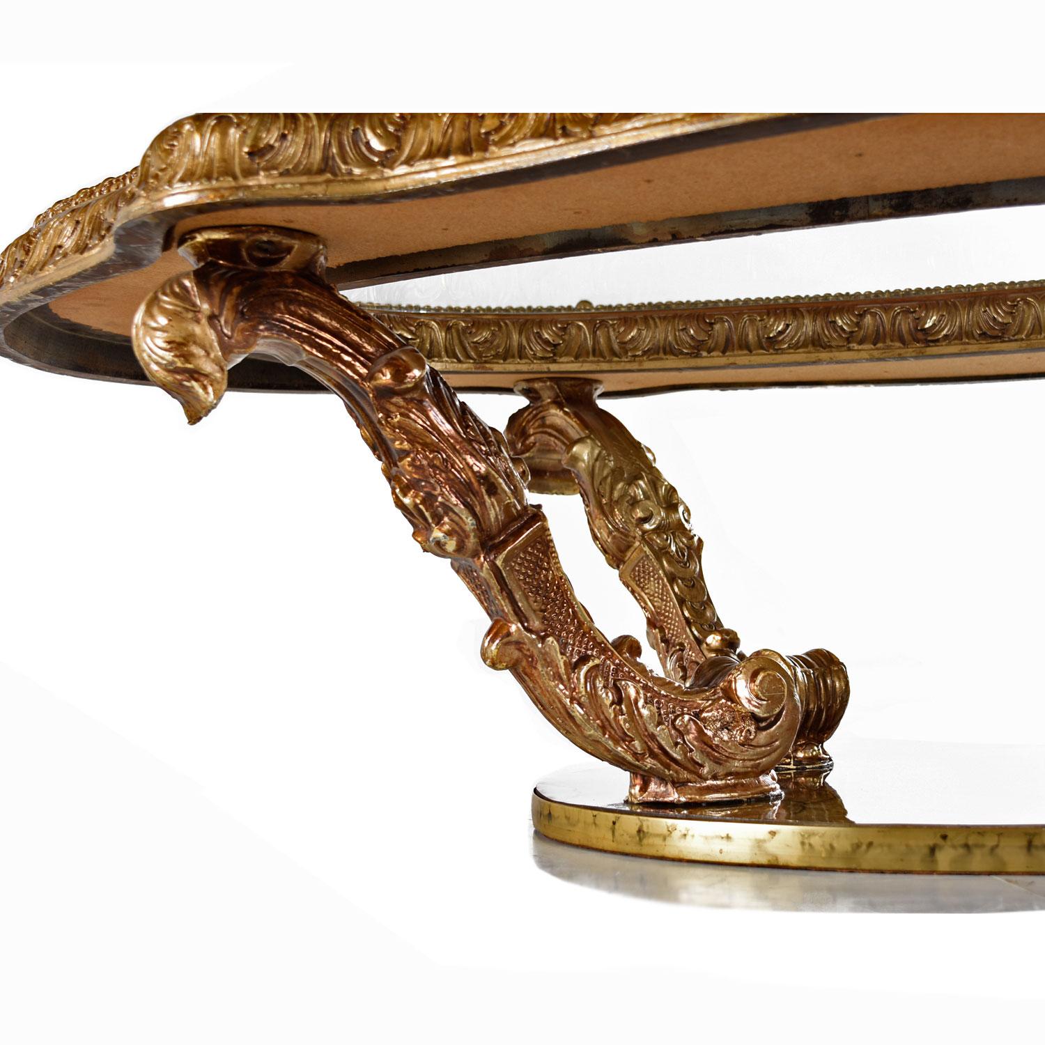 Mid-20th Century Hollywood Regency Capiz Shell Gilt Brass Italian Florentine Style Coffee Table