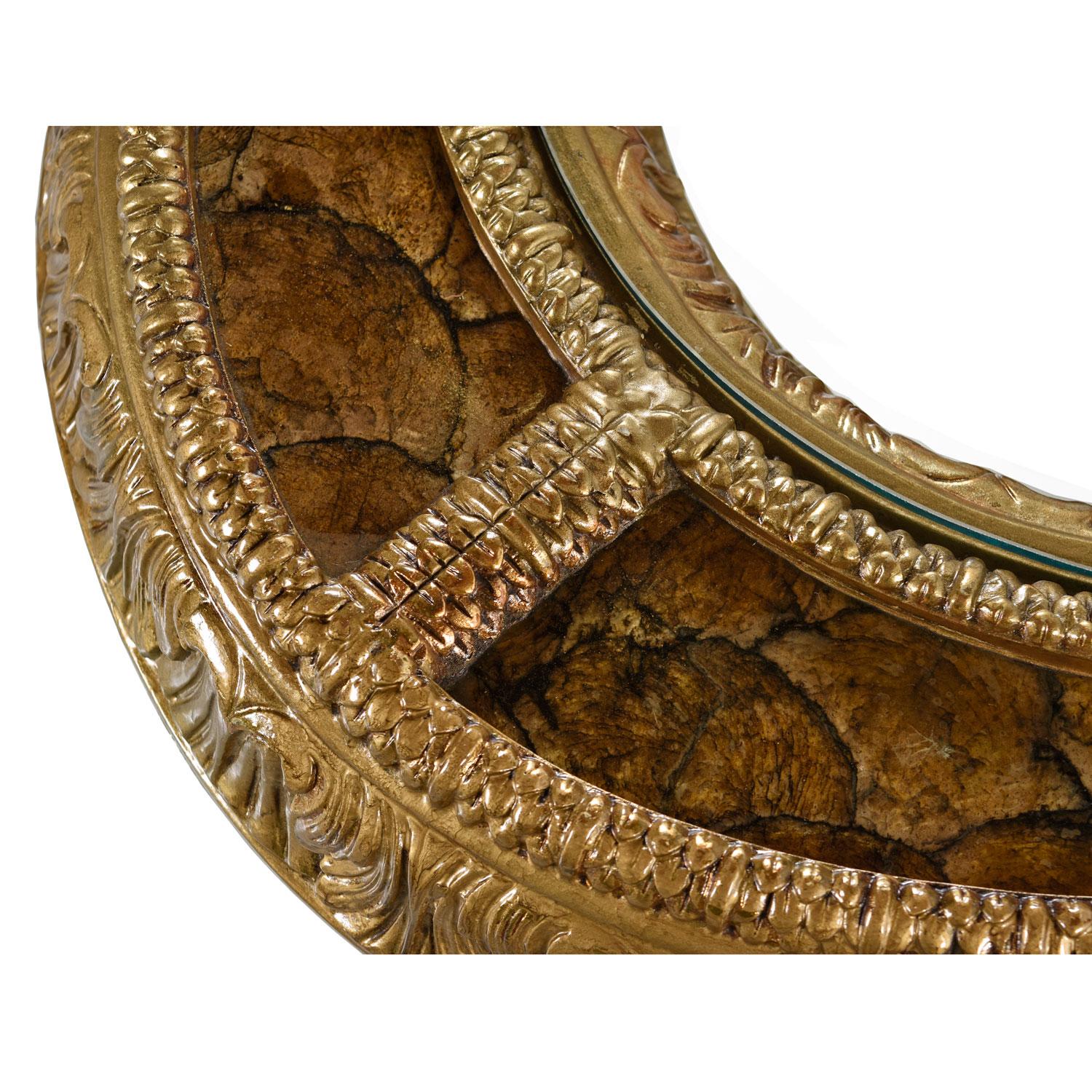 Abalone Hollywood Regency Capiz Shell Gilt Brass Italian Florentine Style Coffee Table