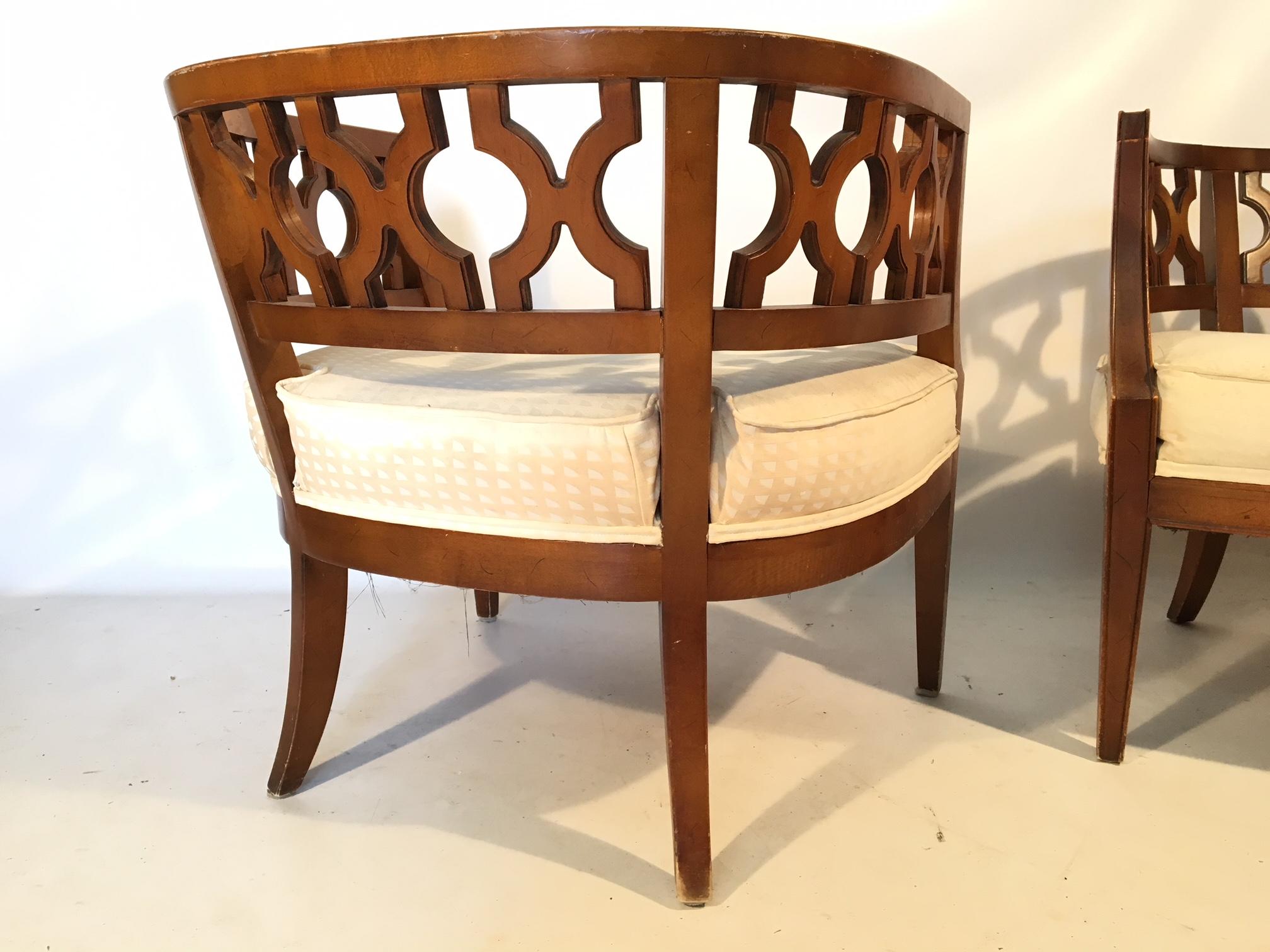 hollywood regency barrel chairs