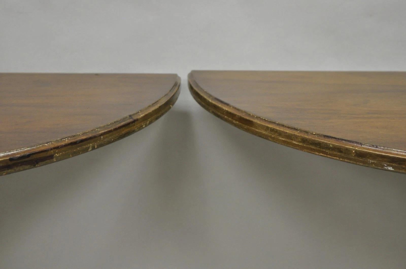 Hollywood Regency Carved Wood Pineapple Demilune Console Hall Tables - a Pair For Sale 10
