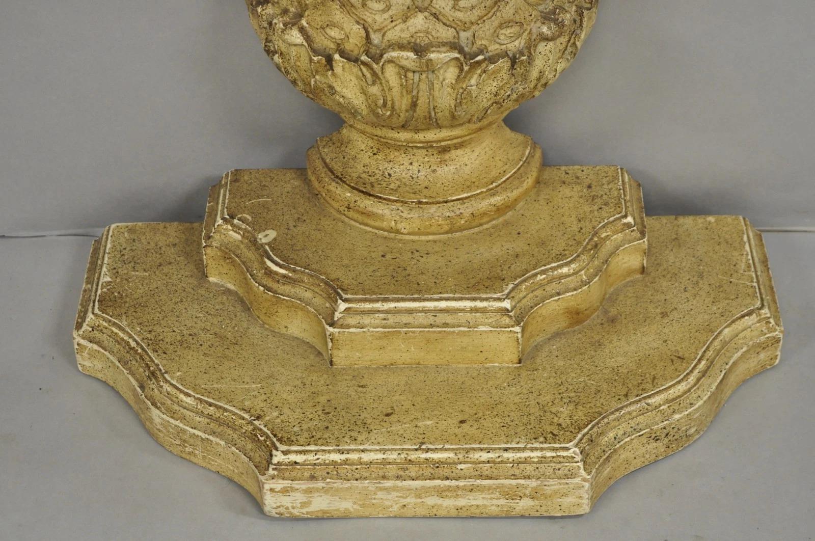Hollywood Regency Carved Wood Pineapple Demilune Console Hall Tables - a Pair For Sale 11