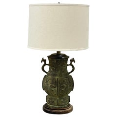 Hollywood Regency Cast Bronze Table Lamp In the Style of James Mont