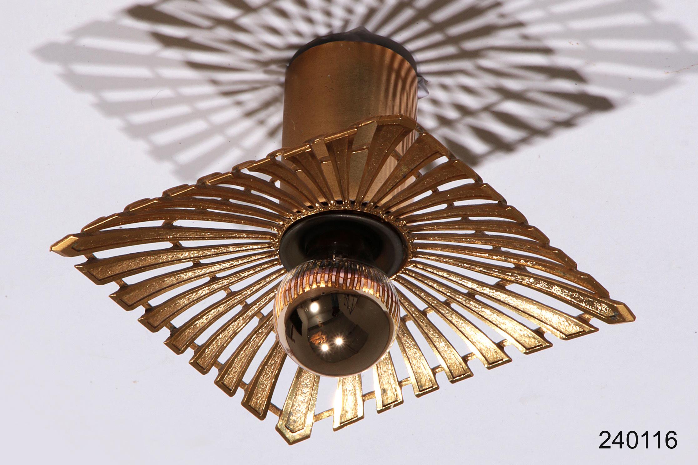 Hollywood regency ceiling spotlight made of brass Italian design, 1970 For Sale 6