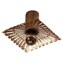 Vintage Hollywood regency ceiling spotlight made of brass Italian design, 1970