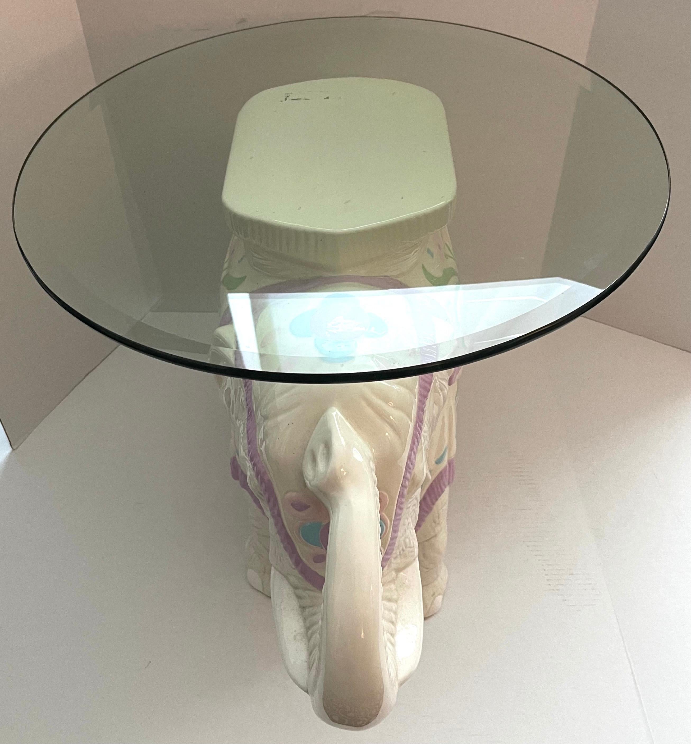 American Hollywood Regency Elephant Side Table For Sale