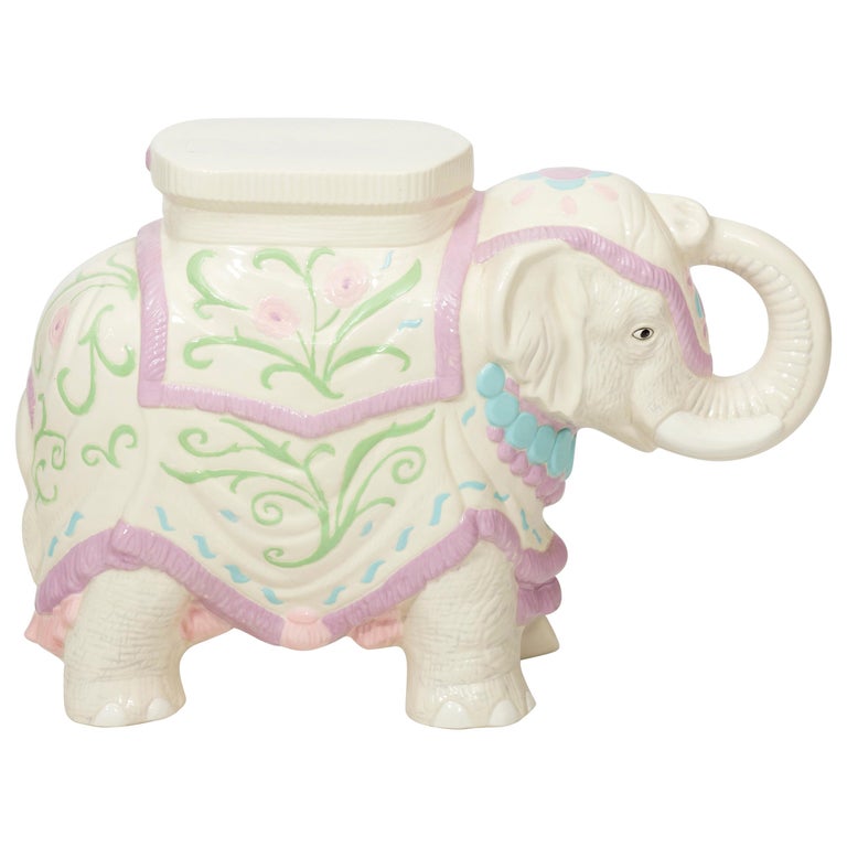 Hollywood Regency Ceramic Elephant Garden Stool Or Side Table For At 1stdibs - Glass Top Elephant Table Hollywood Regency Ceramic Elephant Garden Stool Or Side Table For At 1stdibs - Glass Top Elephant Table