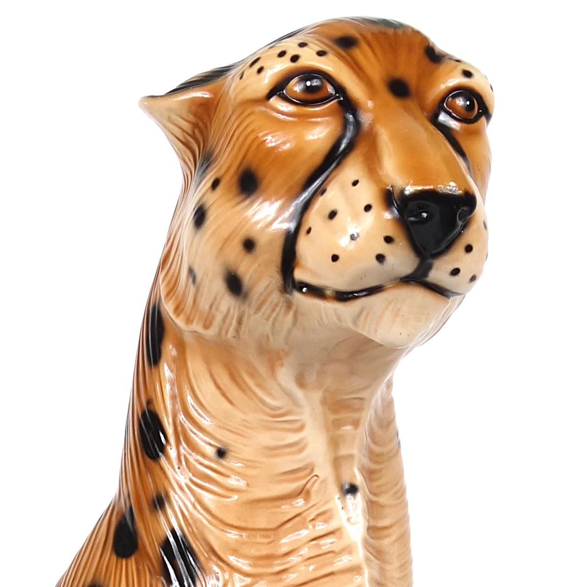 Hollywood Regency Ceramic Jaguar Attributed to Ronzan For Sale 2