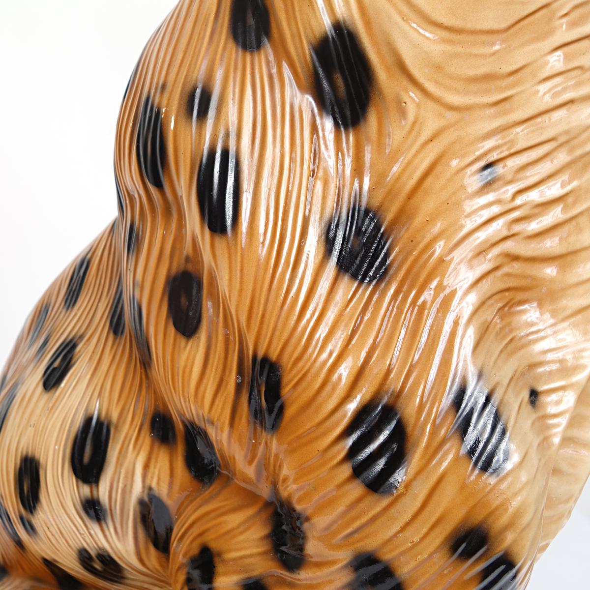 Hollywood Regency Ceramic Jaguar Attributed to Ronzan For Sale 3