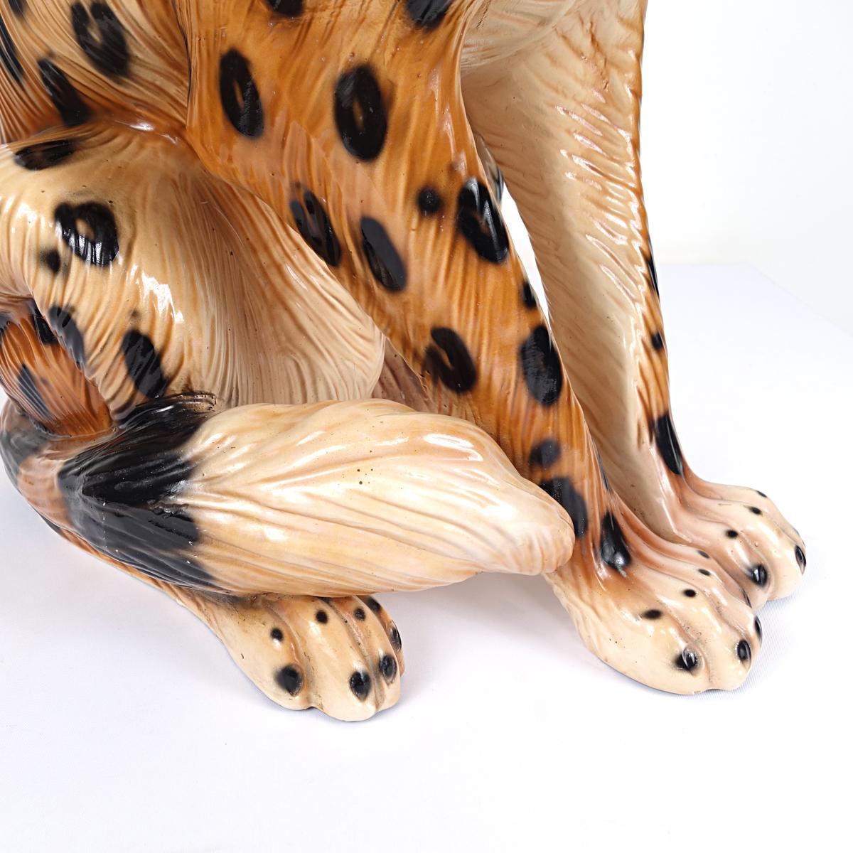 Hollywood Regency Ceramic Jaguar Attributed to Ronzan For Sale 5