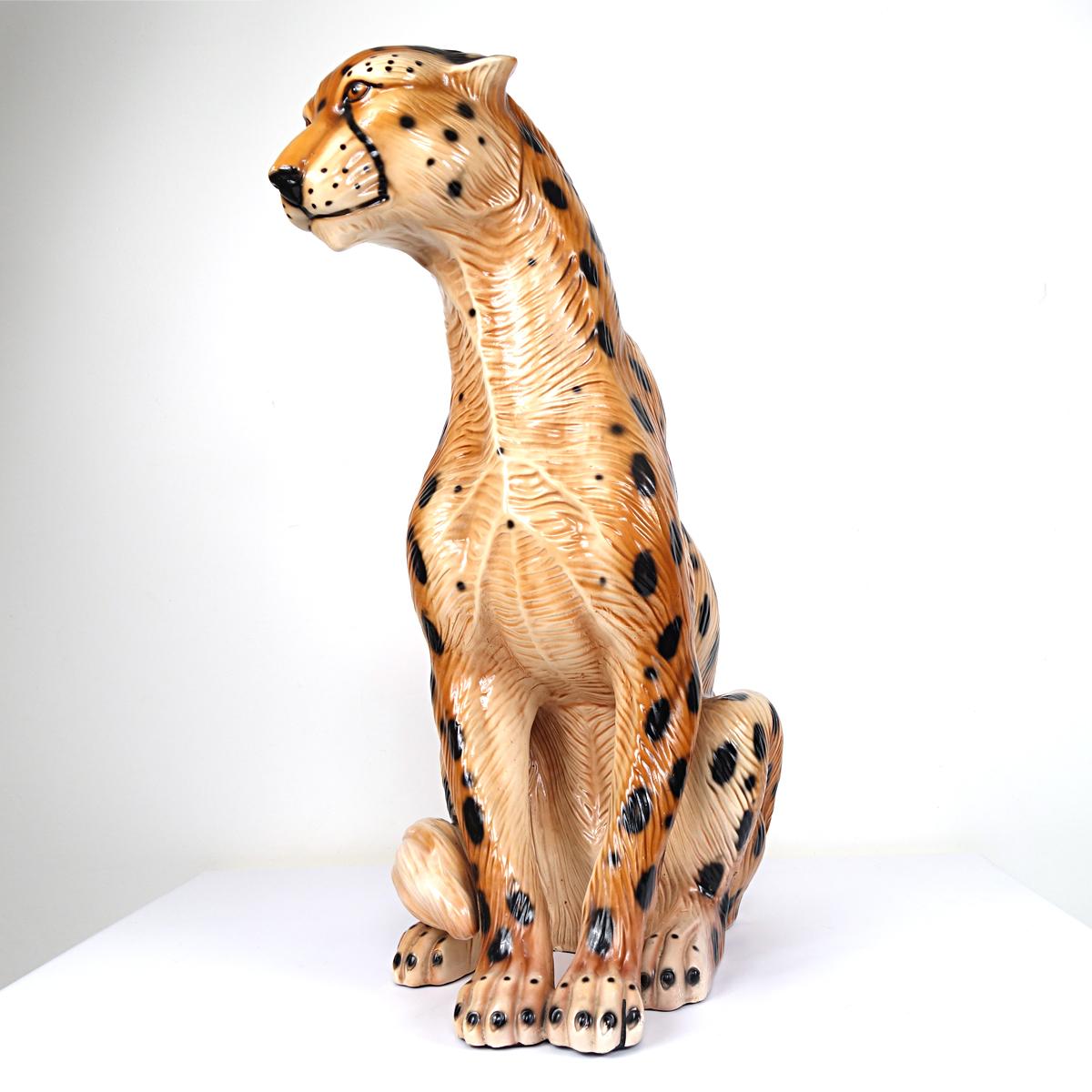 ceramic jaguar statue