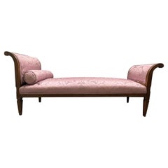 Chaise Lounge o letto da giorno Hollywood Regency con tappezzeria Scalamandre