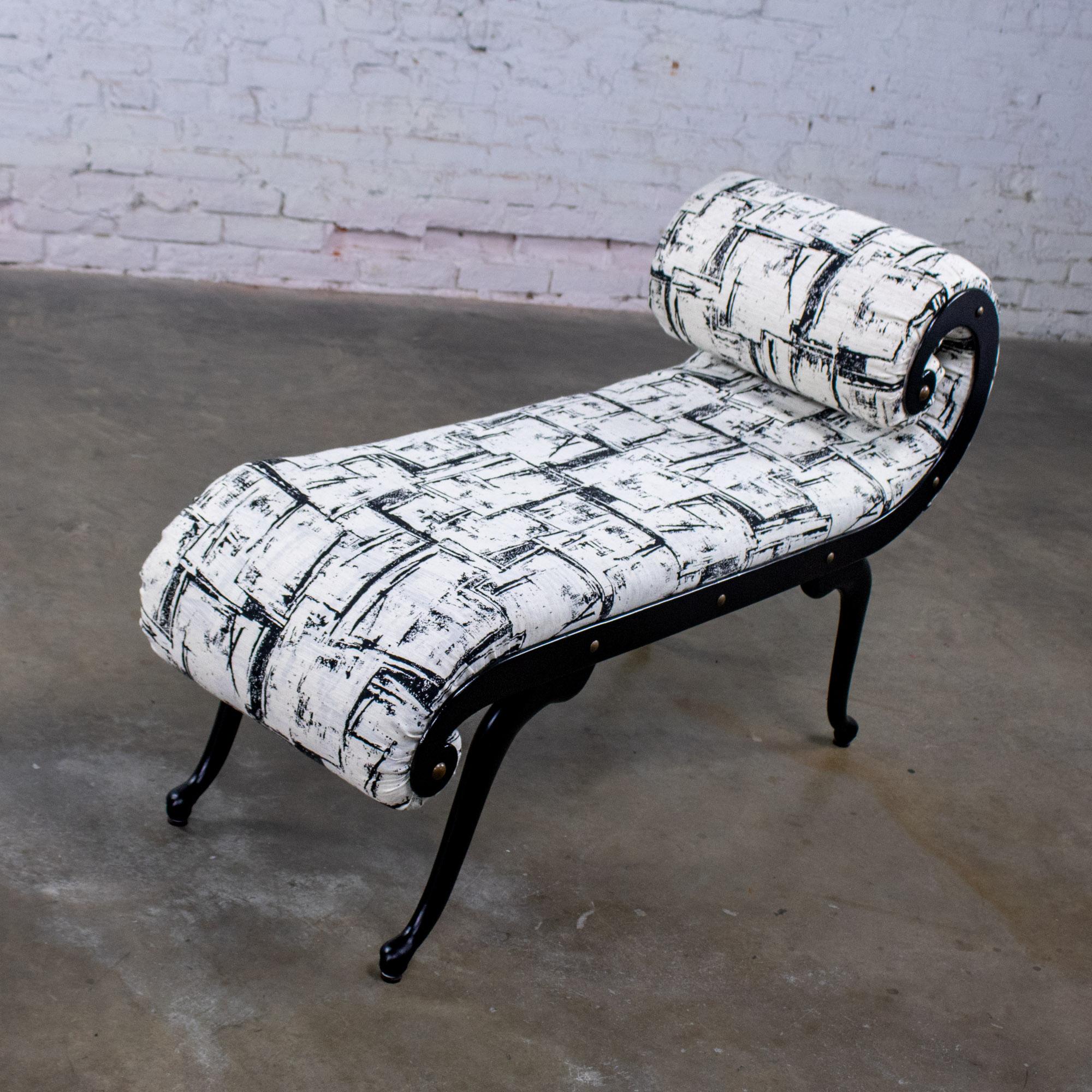 Panchina Hollywood Regency con chaise di Irving Chase Manufacturing con braccio a smerlo in vendita 4